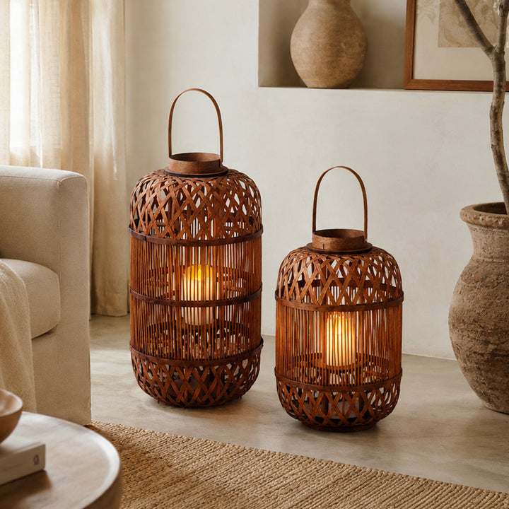 Stylish Handcrafted Rattan Lantern Bowlift