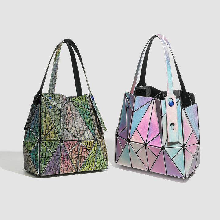 Geometric Patterned Handheld Tote Bag