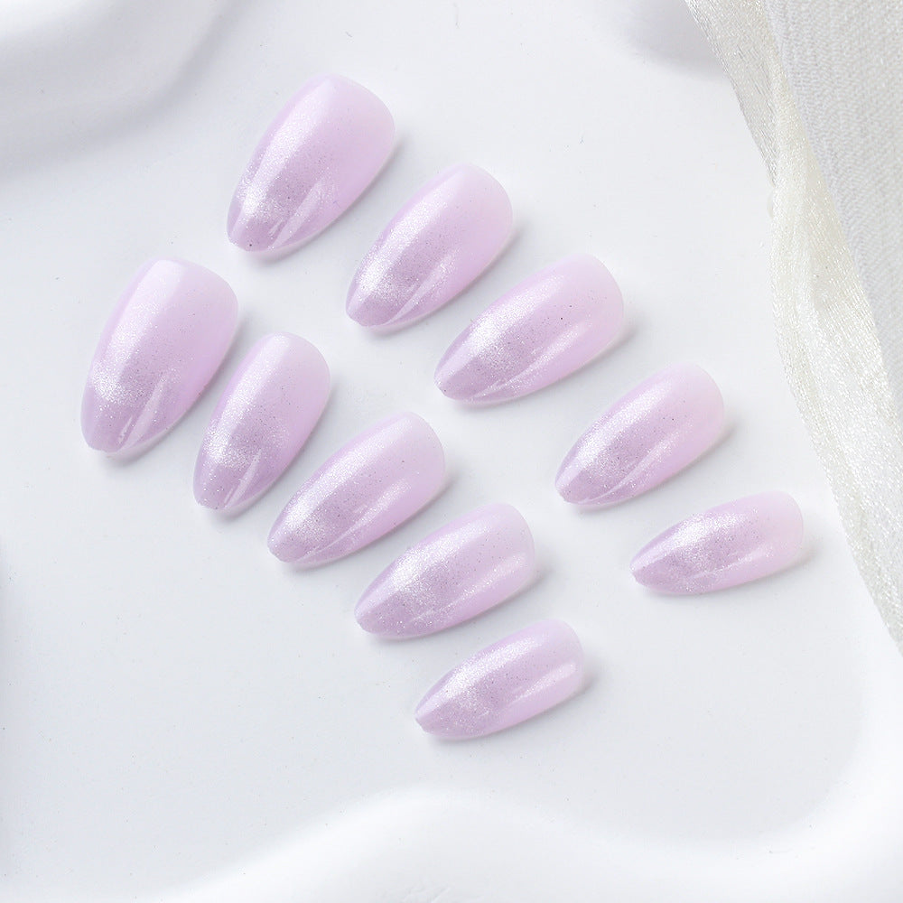 Glossy Almond-Shaped Press-On Nails Bowlift