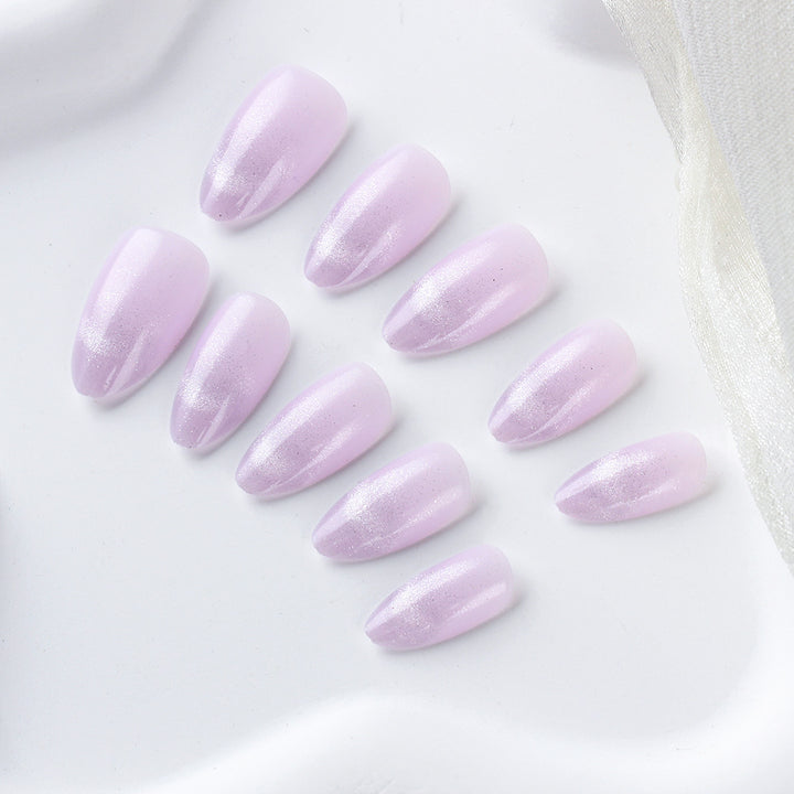 Glossy Almond-Shaped Press-On Nails Bowlift