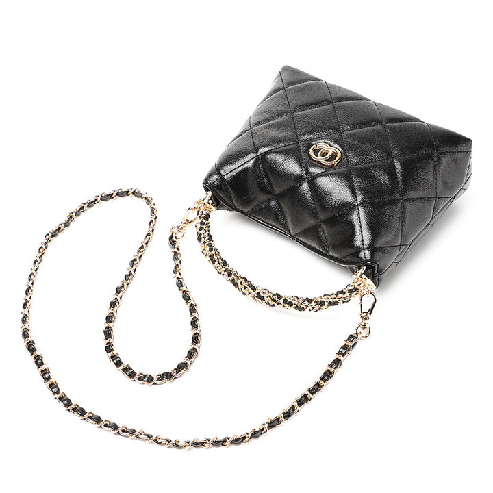 Quilted Satin Shoulder Handbag