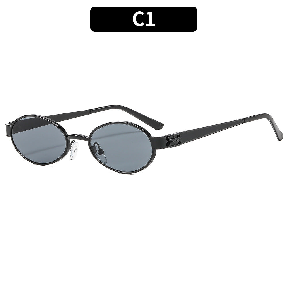 Avant-Garde Oval Frame Sunglasses