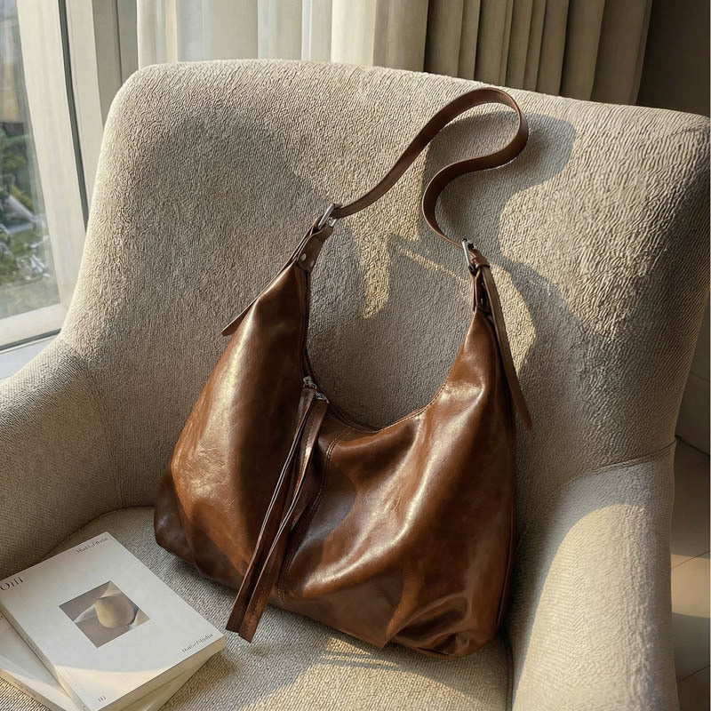WoLuxurious Soft Leather Shoulder Bag Bowlift