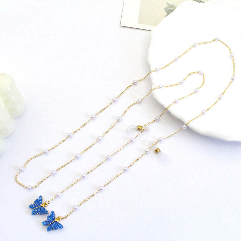 Butterfly-Embellished Eyewear Chain Bowlift