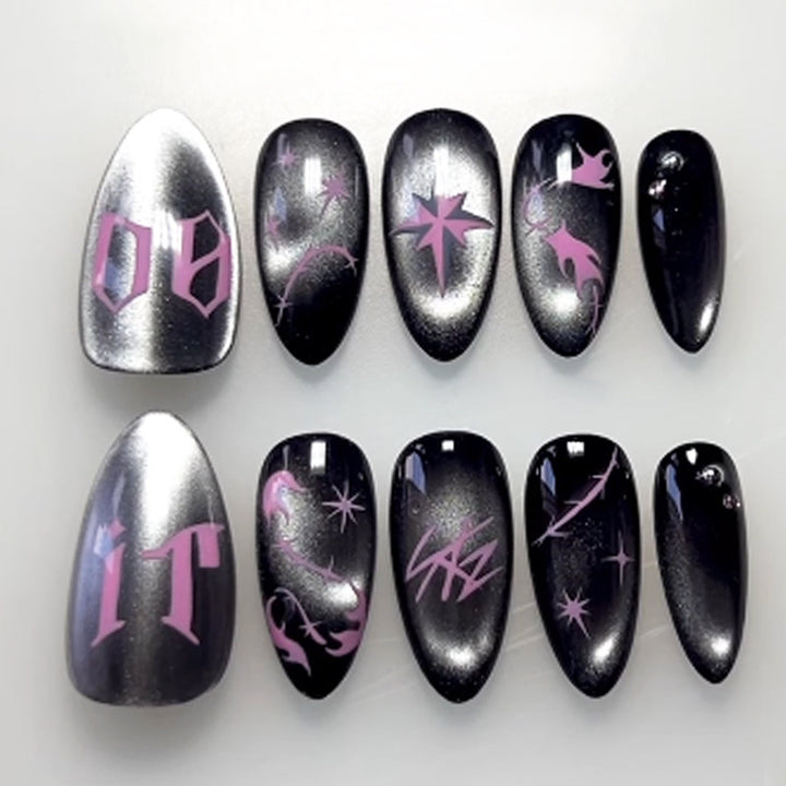 Artistic Themed Press-On Nail Set Bowlift