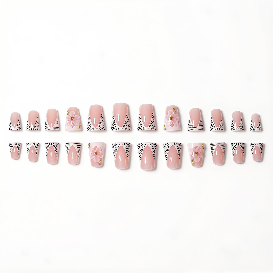 Glamorous Floral Nail Art Extensions Bowlift