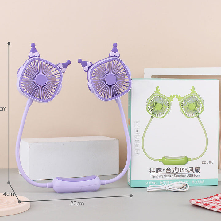 Ladies wearable neck fan with dual design Bowlift
