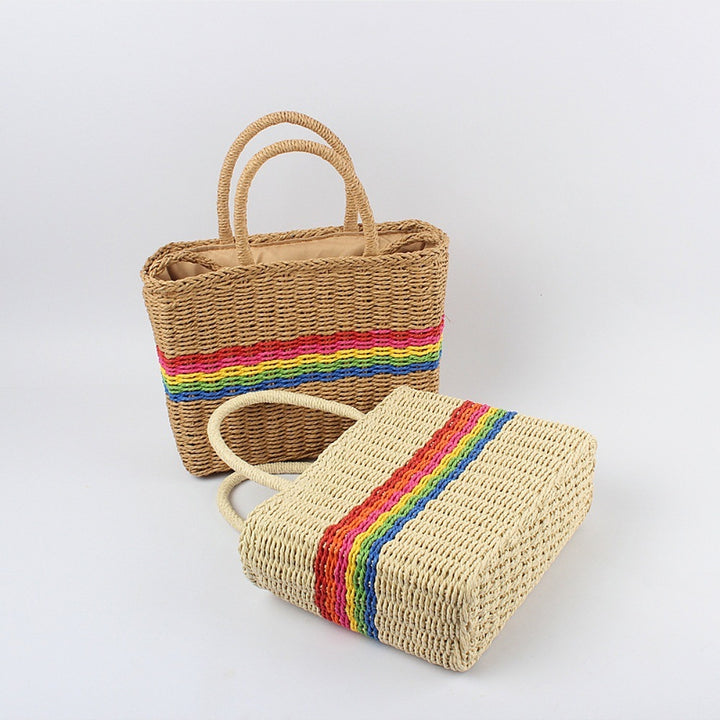Handbag with Colorful Stripe Design Bowlift