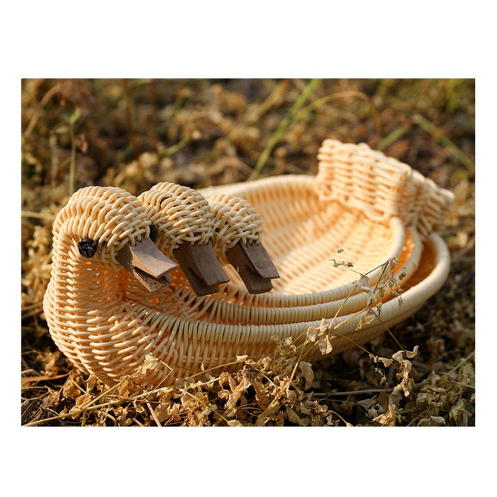 Decorative Woven Duck-Shaped Storage Basket Bowlift