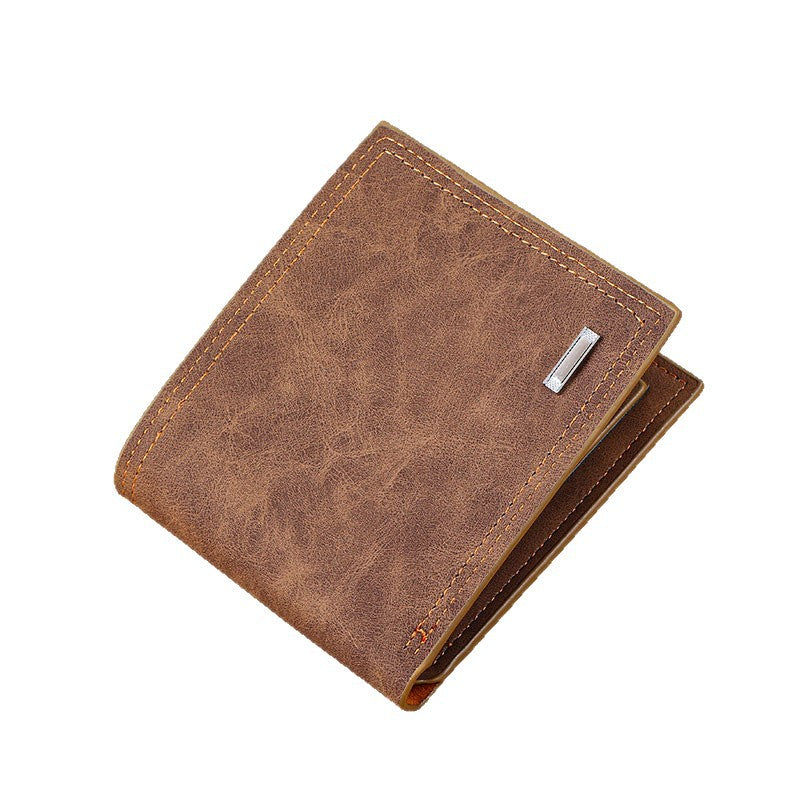 Vintage Distressed Leather Bifold Wallet with RFID Protection and Organized Card Storage Bowlift