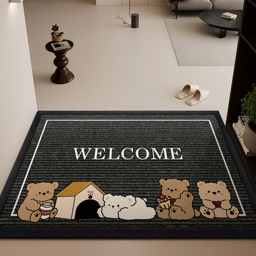 Cartoon Bear-Themed Entrance Mat