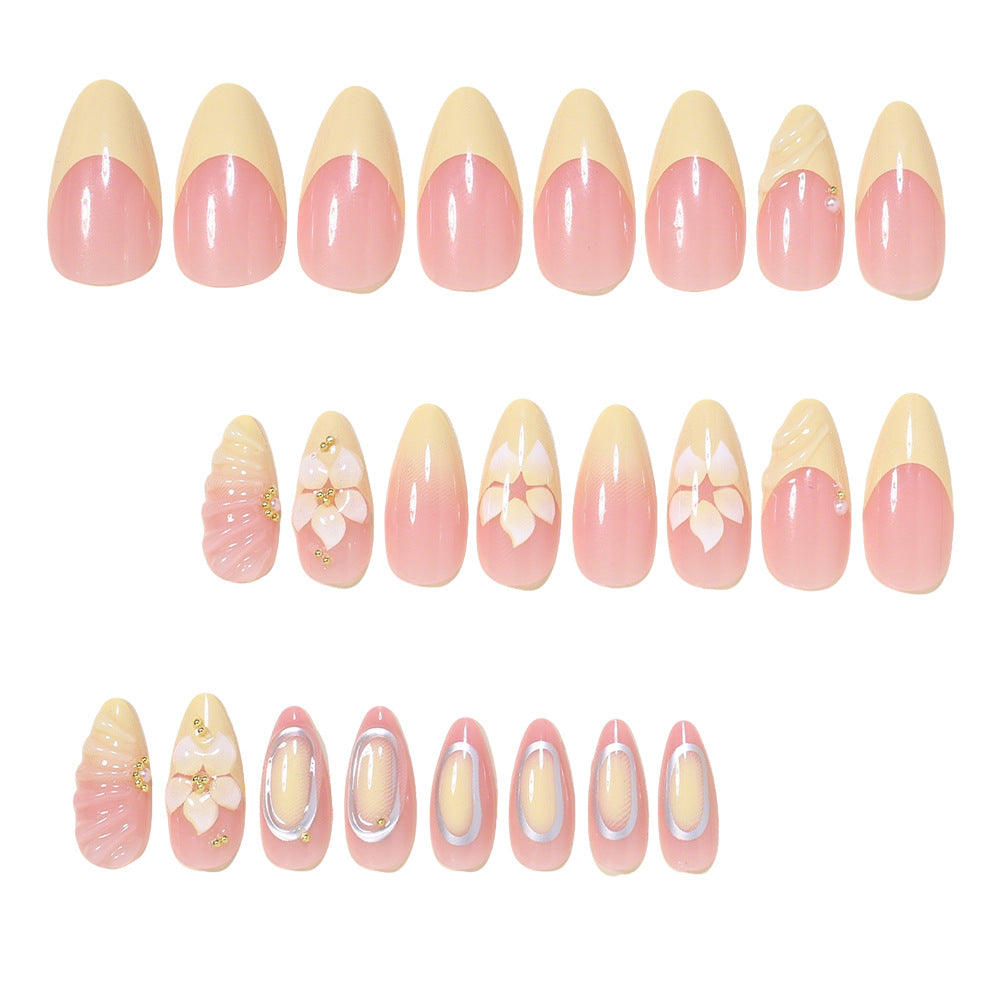 3D Floral Design Press-On Nail Set Bowlift