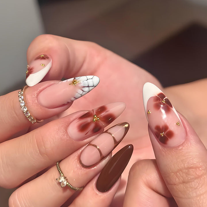 Acrylic Nail Set with Elegant Bows and Glamorous Accent Bowlift