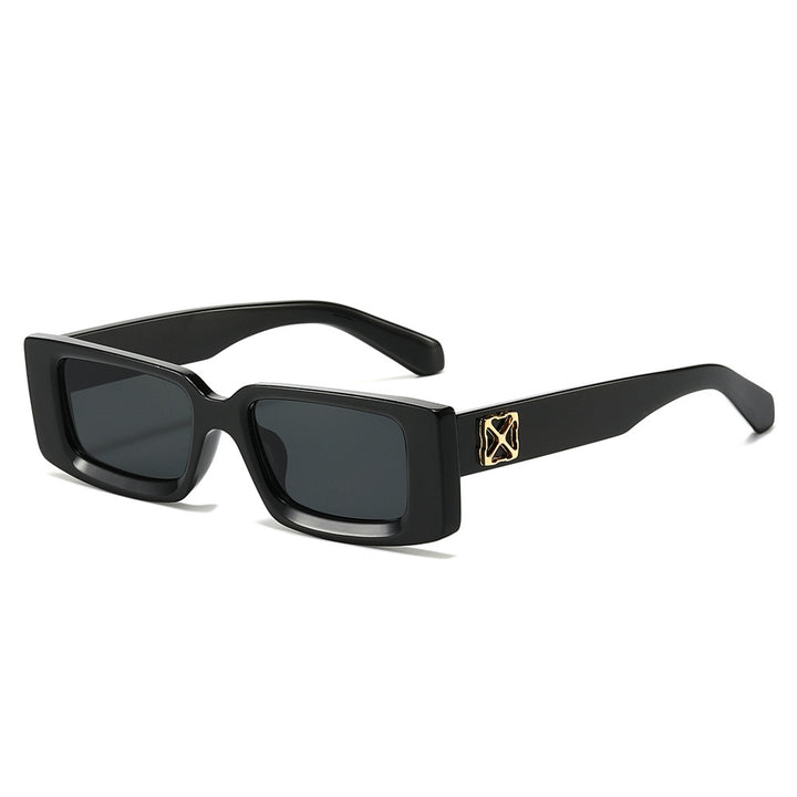 Oversized Geometric Sunglasses with Decorative Metal Accents Bowlift