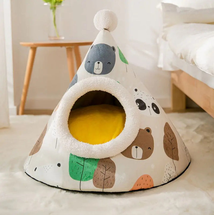 Soft Plush  Hideaway  Dog Bed