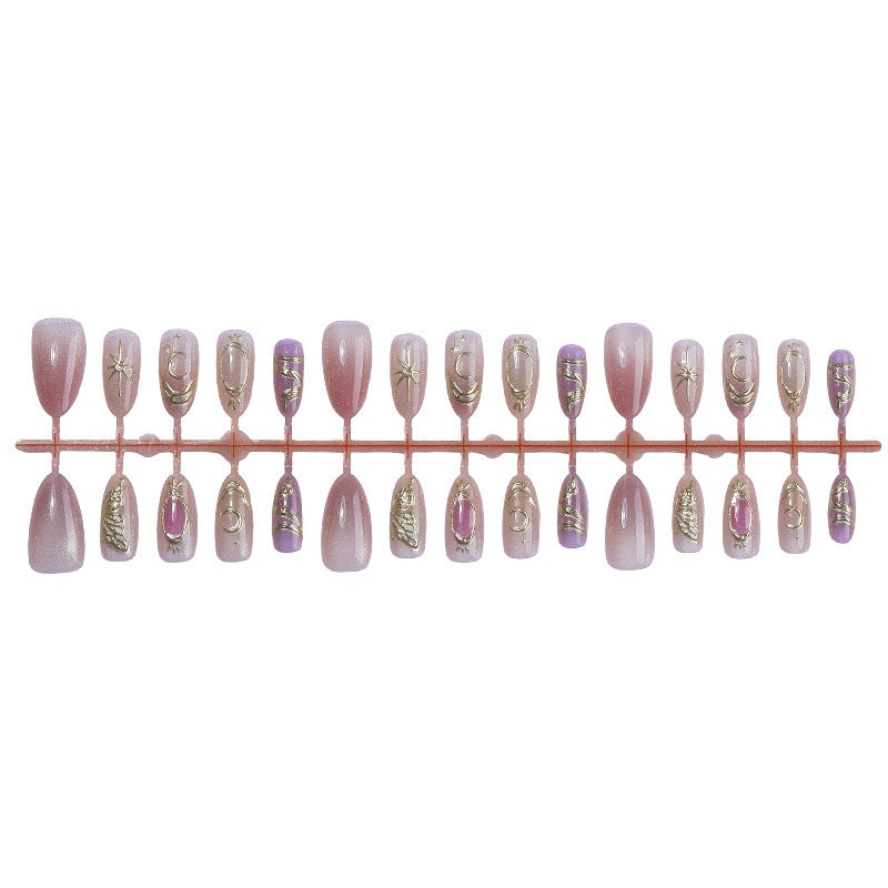 Artificial Nail Set with Elegant Accents Bowlift