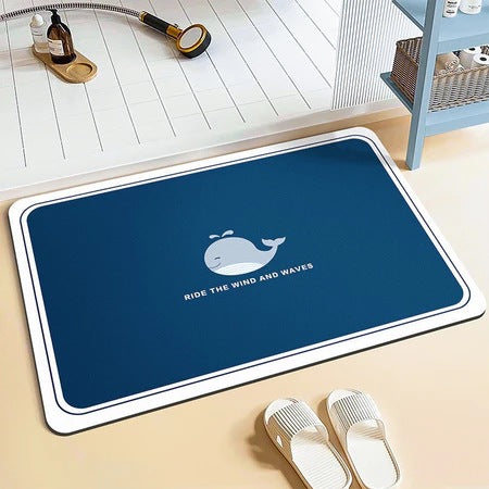 Non-Slip Floral Design Bath Mat