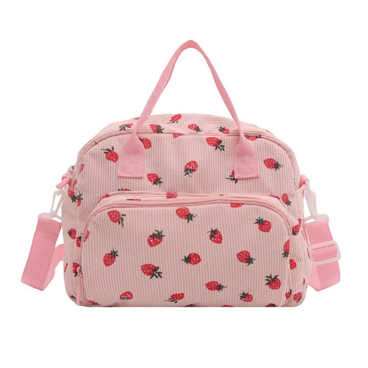 WoPlayful Strawberry Print Crossbody Bag Bowlift