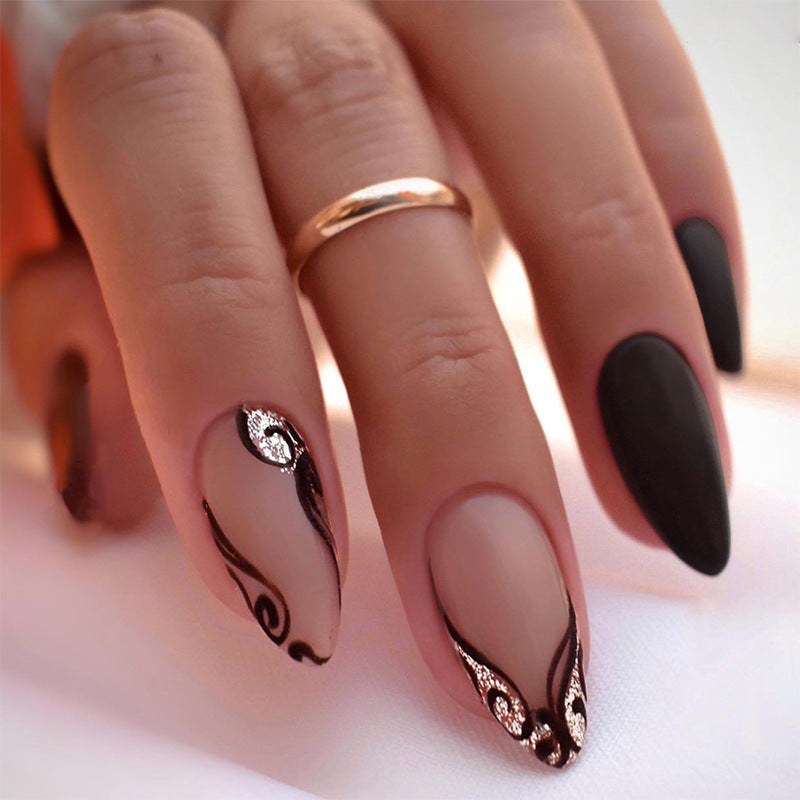Elegant Matte Press-On Nail Set Bowlift