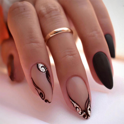 Elegant Matte Press-On Nail Set Bowlift