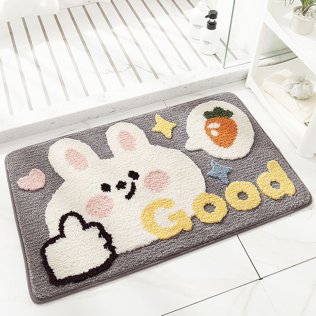 Plush Bunny-Themed Bath Mat Bowlift