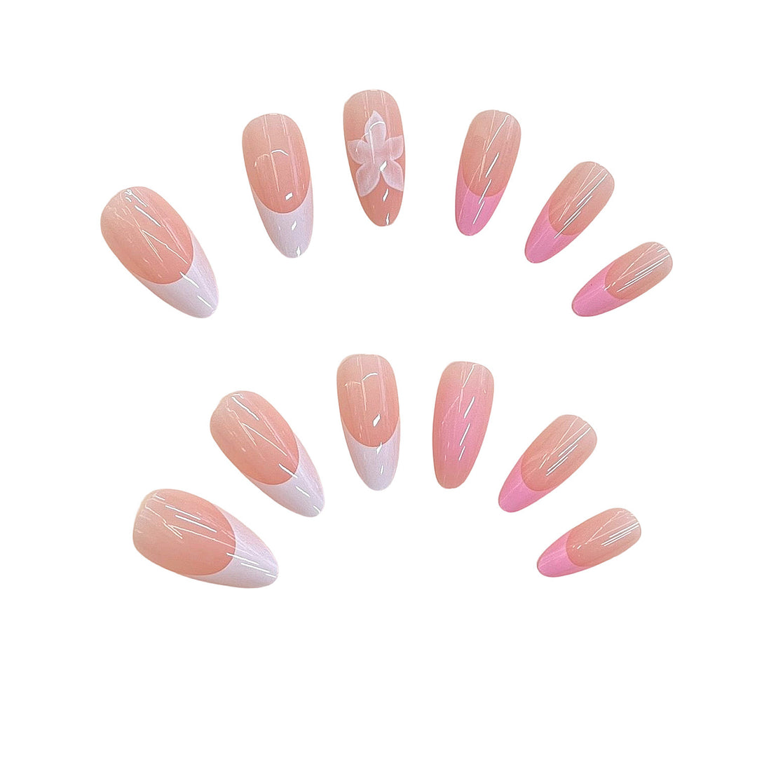 Artistic Floral Press-On Nail Design Bowlift