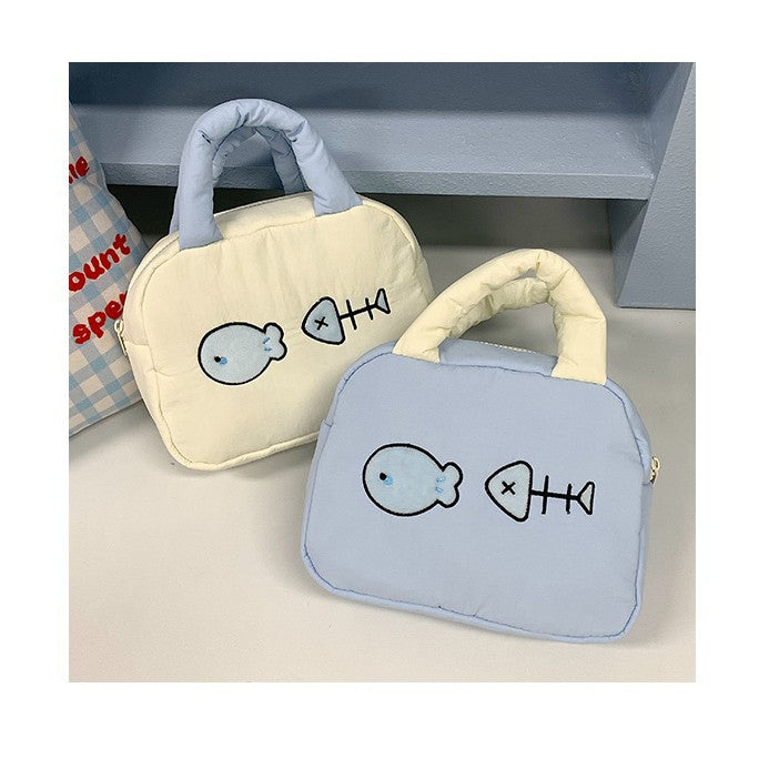 Cute Embroidered Fish-Themed Lunch Bag Bowlift
