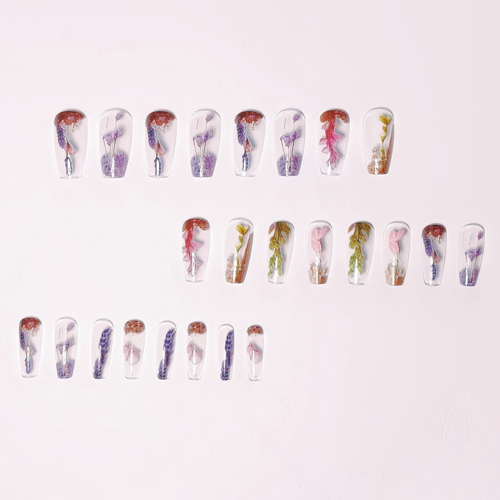 Floral Dipped Nail Art Bowlift