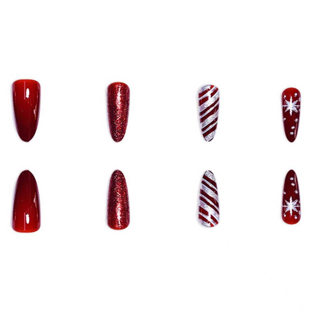 Festive Holiday Stiletto Nail Art Bowlift