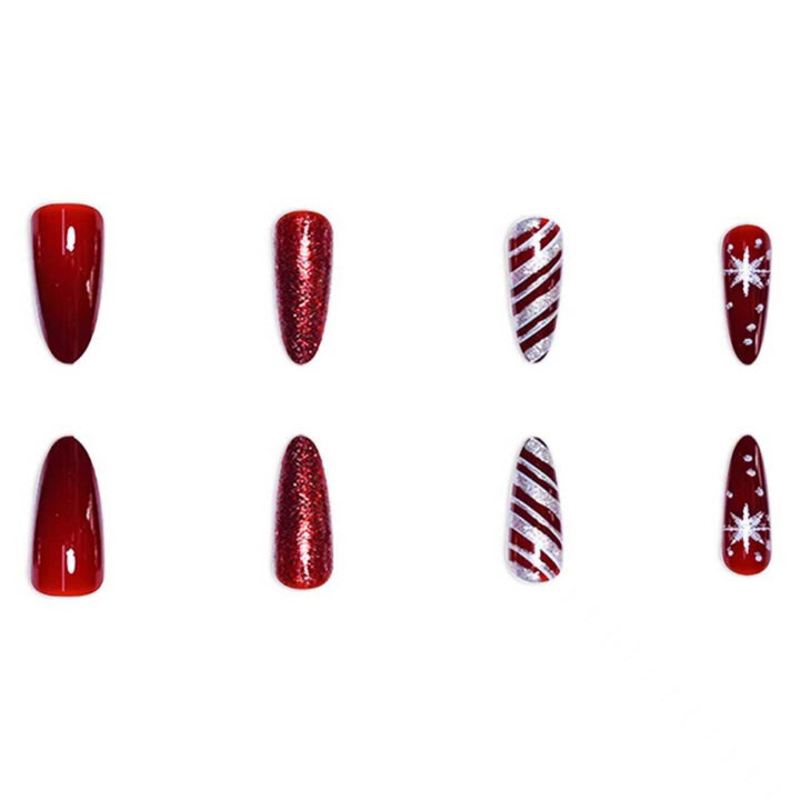 Festive Holiday Stiletto Nail Art Bowlift