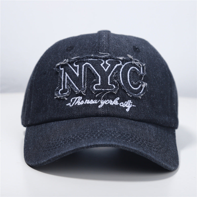 Women's Distressed Denim Baseball Cap Bowlift 1784084140