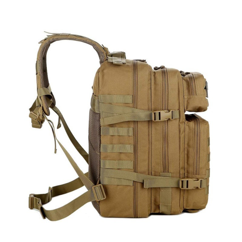 Tactical Backpack with Modular Compartment System and Reinforced Carry Handle Bowlift