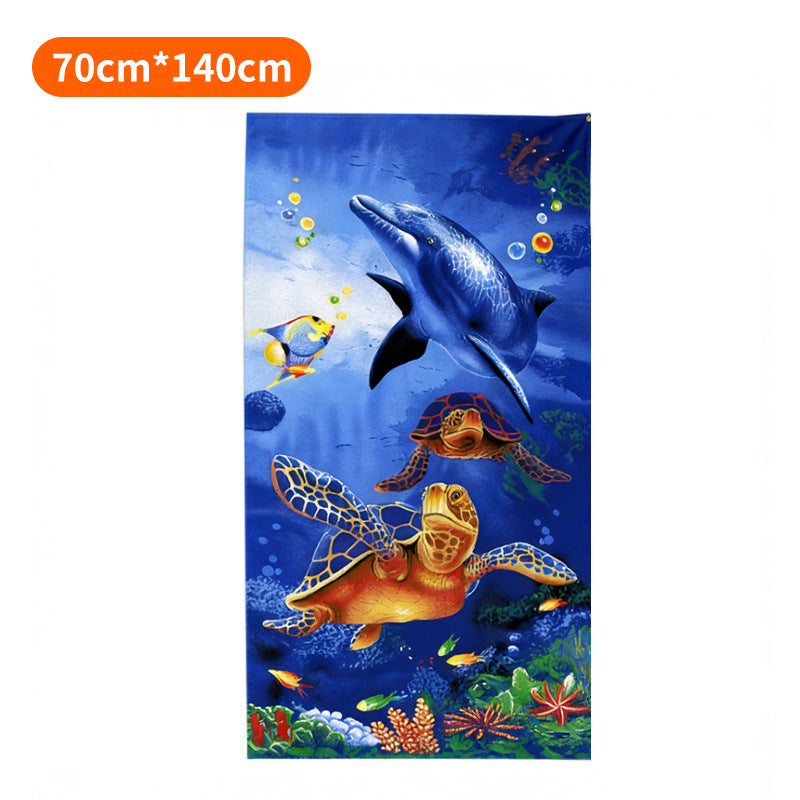 Beach towel with tropical flamingo pattern Bowlift