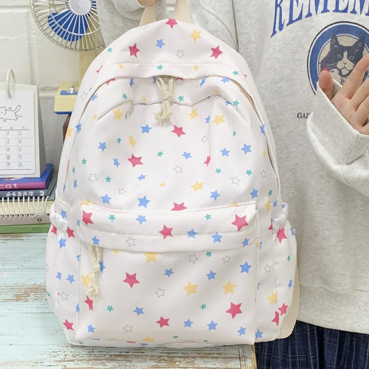 Backpack with Colorful Star Pattern and Practical Organization Compartments Bowlift