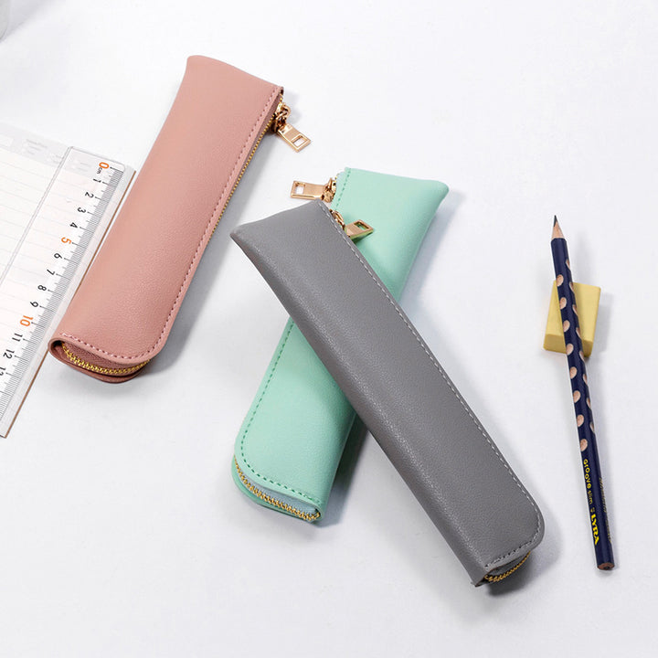 Premium Leather Zippered Pencil Case Bowlift