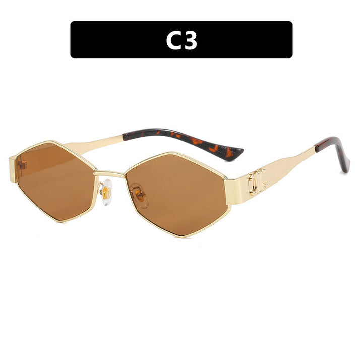 Women's hexagonal designer sunglasses with innovative metal frame Bowlift
