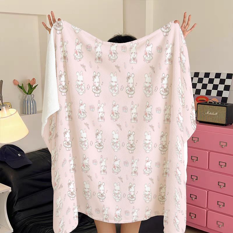 Plush Cartoon-Themed Fleece Blanket