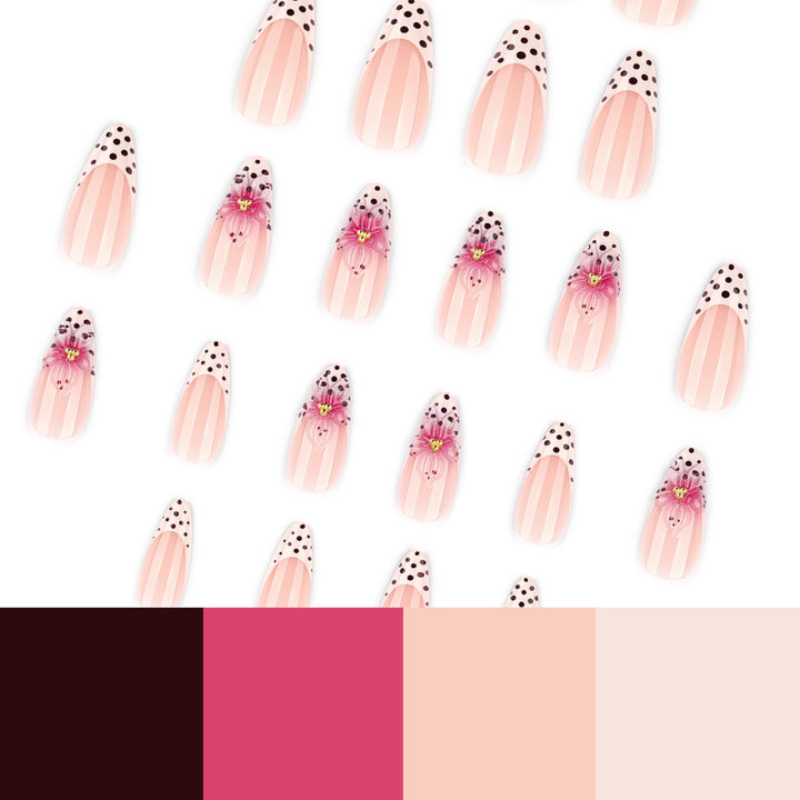 Artificial nail art with floral accents Bowlift