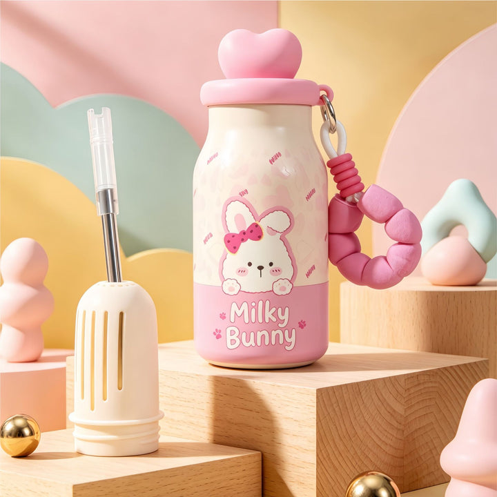 Women’s insulated bottle with practical carrying handle and playful bunny design Bowlift