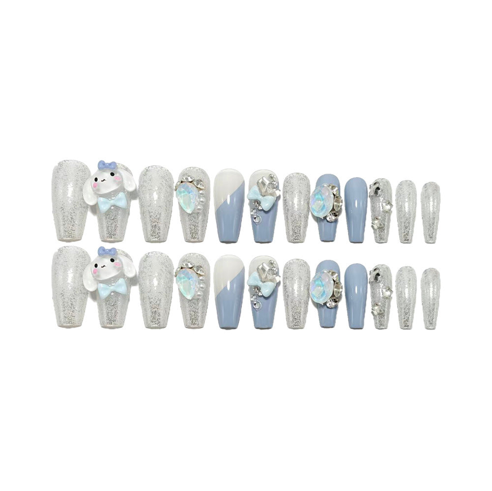 Creative nail art set with cute animal design and glitter Bowlift