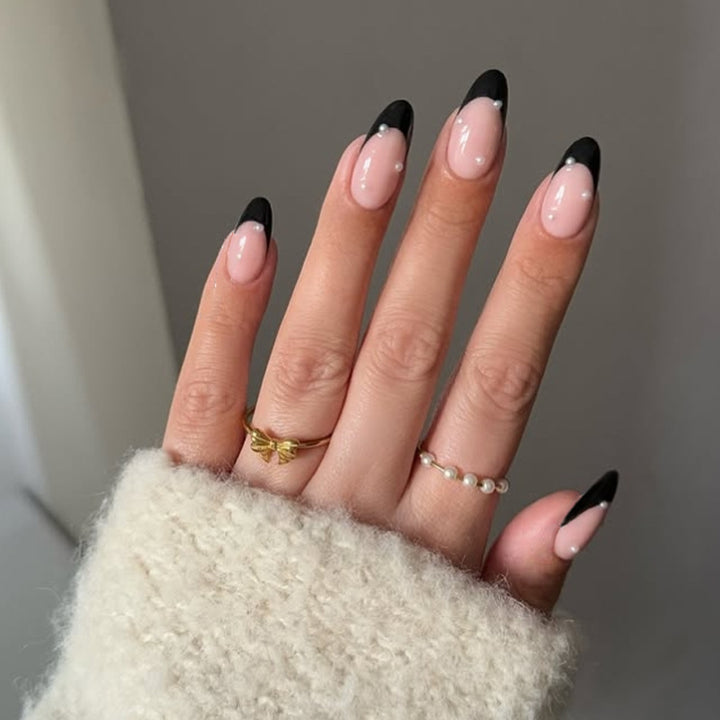 Acrylic nail set with elegant French tips Bowlift