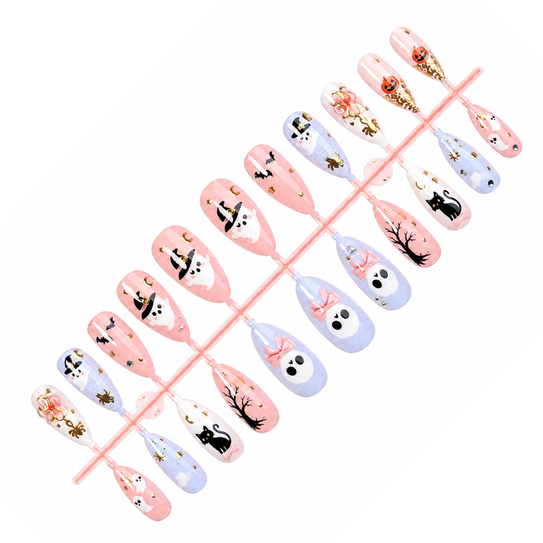 Halloween-Themed Press-On Nail Art Set Bowlift 1788495348