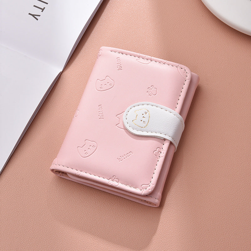 Cute Cat-Themed Card Wallet Bowlift