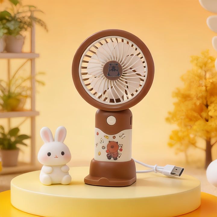 Ladies Portable Handheld Fan in Playful Animal Design Bowlift