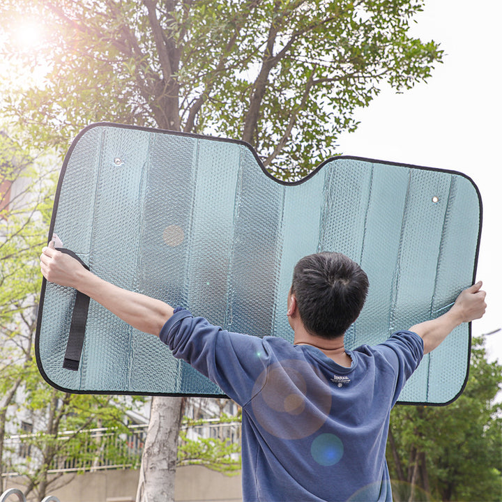 Unisex nan foldable car sunshade with reflective thermal insulation Bowlift