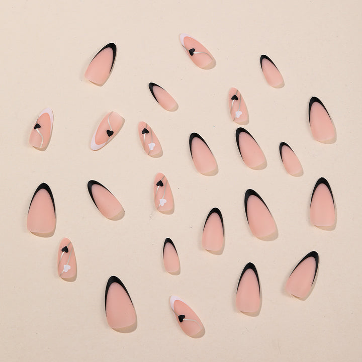 Elegant Heart-Themed Acrylic Nail Art Extensions Bowlift