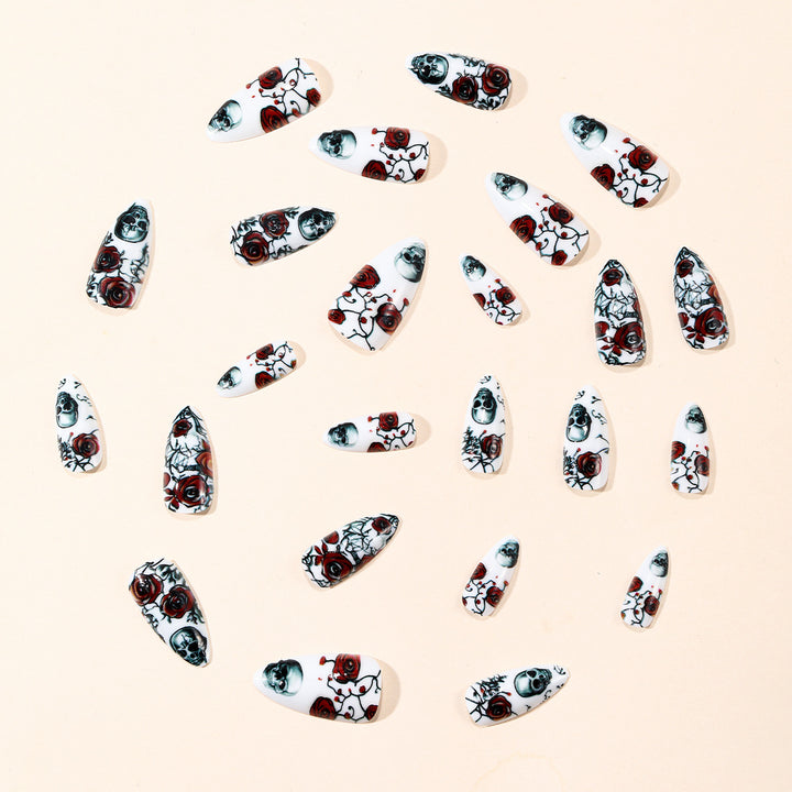 Gothic Floral Design Nail Art Extensions Bowlift