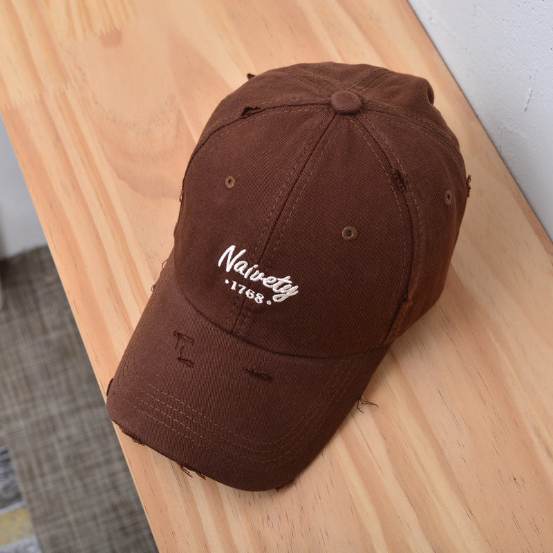 Men's Distressed Vintage Cotton Baseball Cap Bowlift