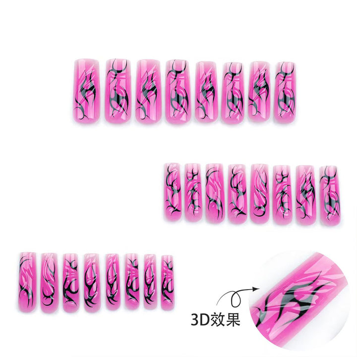 Artifical nails with floral and artistic design Bowlift