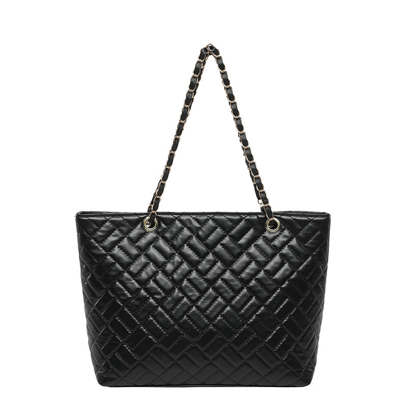 WoQuilted Tote Bag with Chain Handles Bowlift
